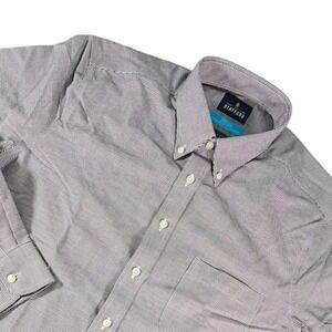 Stafford Slim Fit CoolMax Dress Shirt Purple Houndstooth (Men's L 16-16.5 34/35)